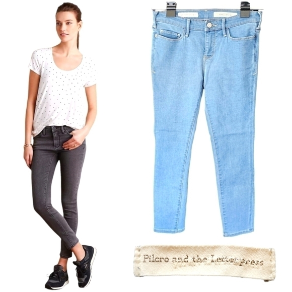 Anthropologie Pilcro Serif Blue Skinny Jeans - Picture 1 of 15